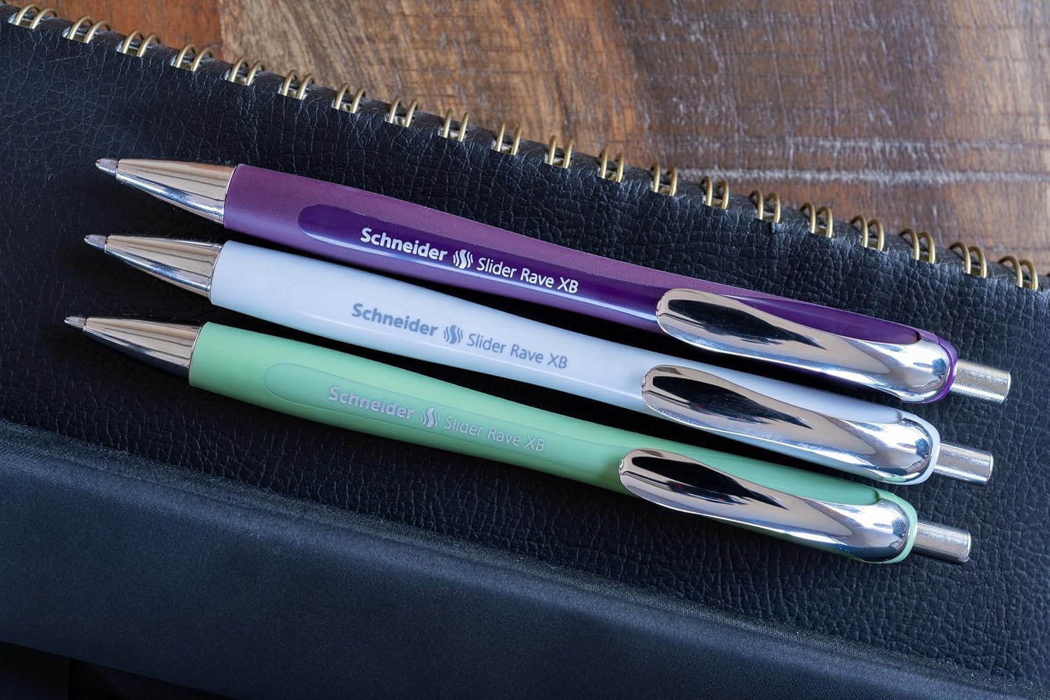 Detalle de Schneider Slider Rave XB Kugelschreiber – 5er-Set in Plum, Blau-Tinte