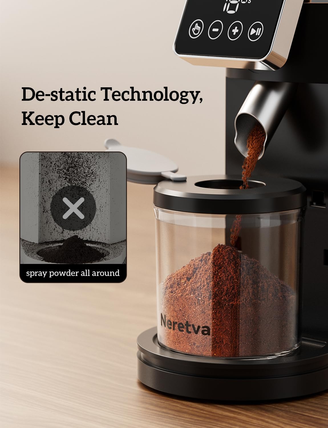 Detalle 1 de Neretva coffee grinder, stainless steel