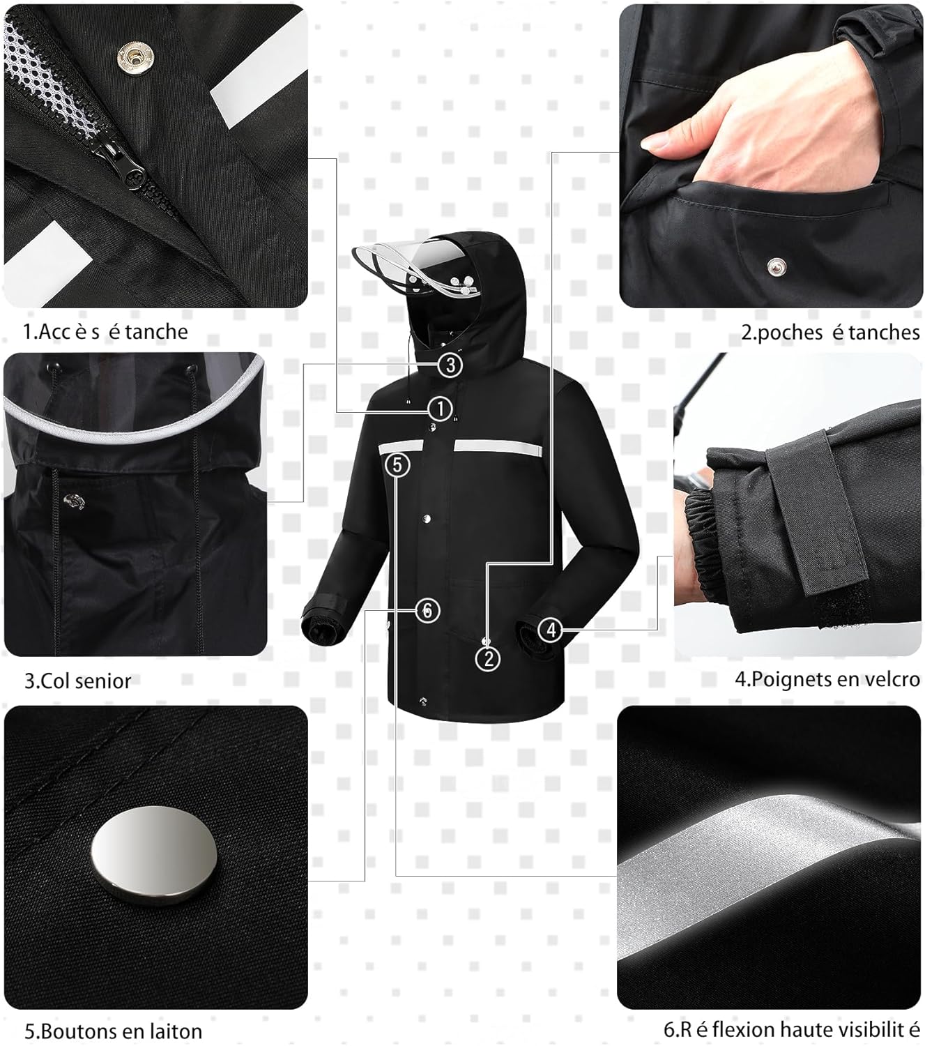 Thumbnail 2 de M GYEJIAQU Combinaison de pluie imperméable