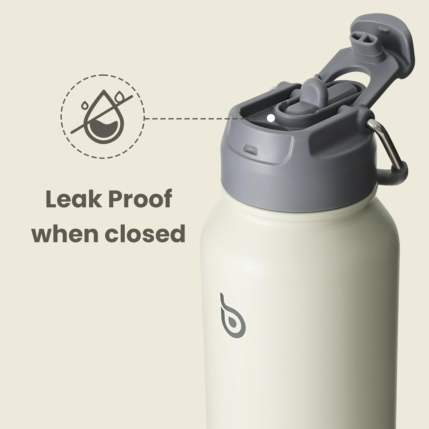 Detalle 2 de bottlebottle Edelstahl Trinkflasche 1L mit Strohhalm