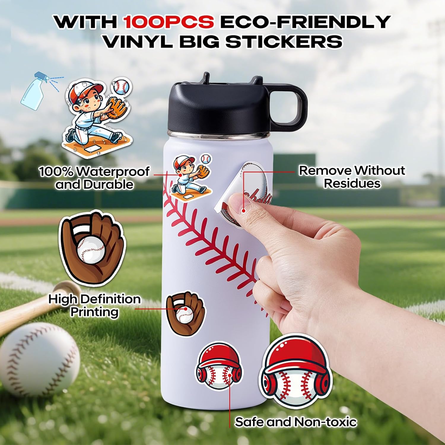 Detalle 2 de RhythmFit Baseball Water Bottles 18 oz