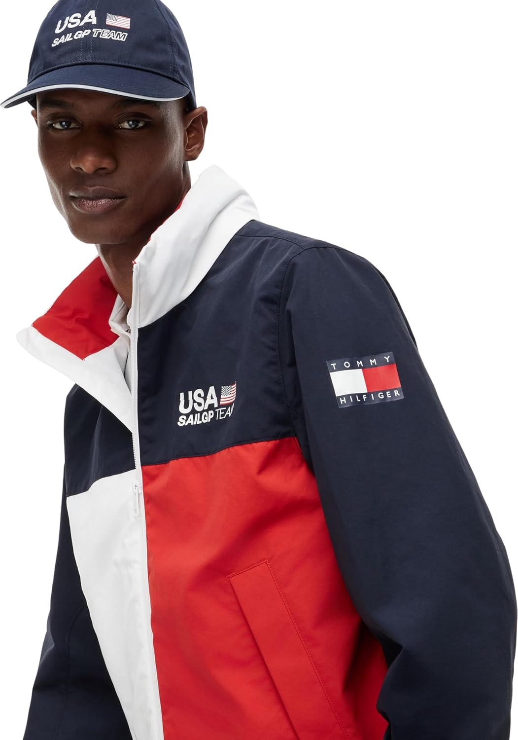 Thumbnail 2 de Tommy Hilfiger Homme Veste coupe-vent US SailGP Regatta avec col droit – Bleu Desert Sky/White, XL