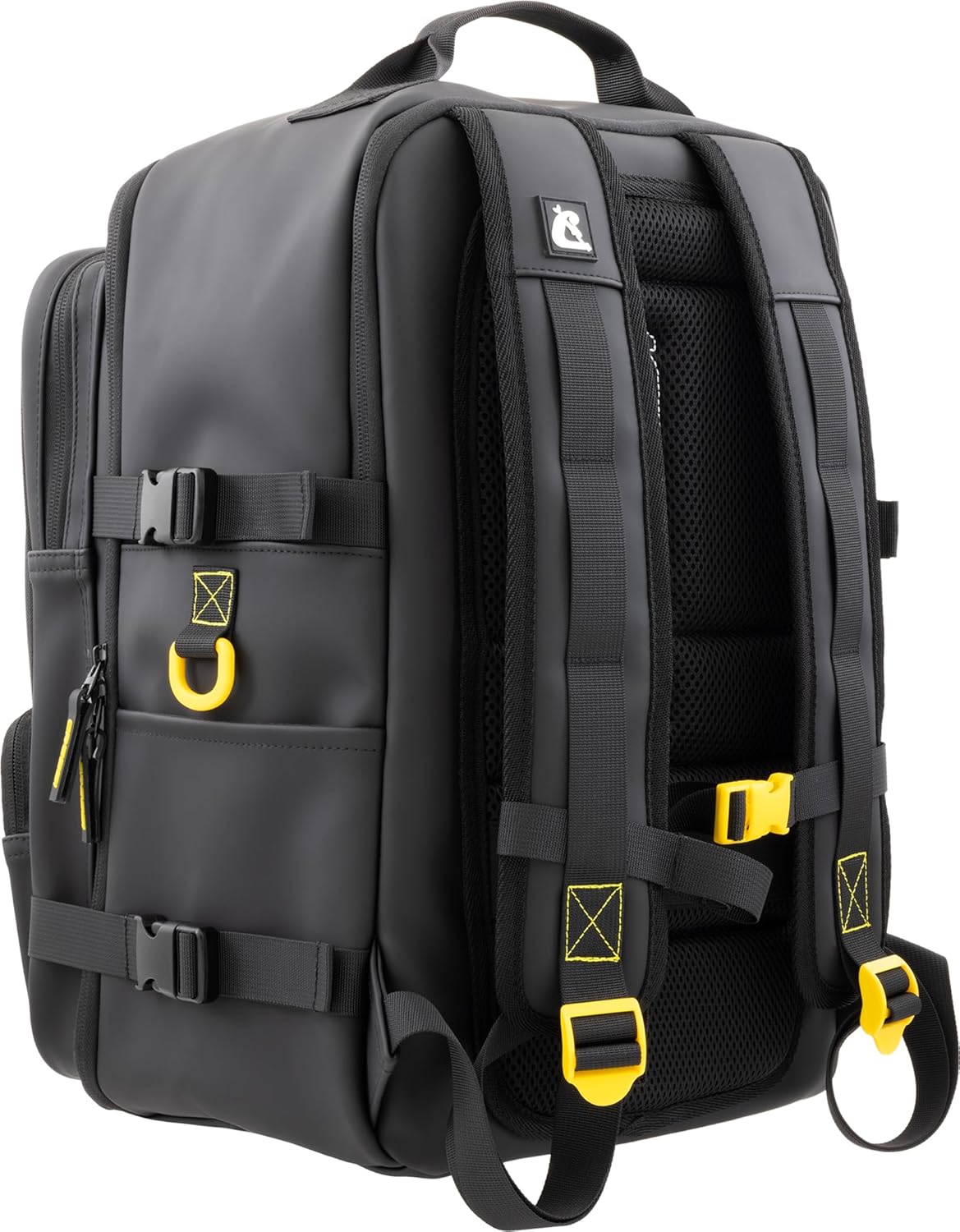 Detalle de Cressi dal 1946 Malaga Travel Backpack 28 L – Zaino Idrofobico unisex nero/giallo, compatibile bagaglio a mano