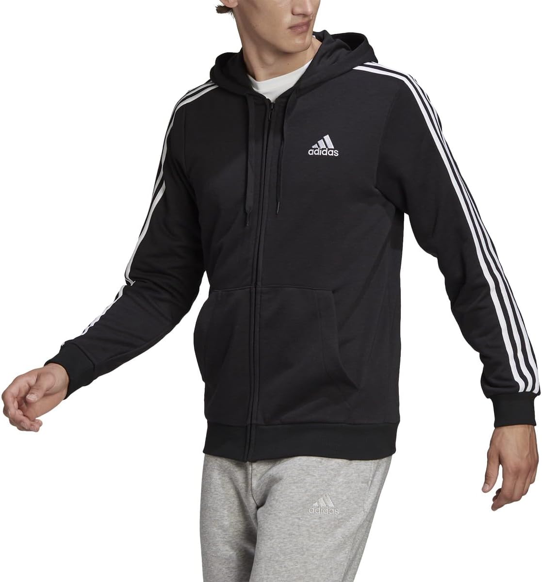 Thumbnail 6 de Adidas Herren Essential Three Stripes French Terry Fullzip Hoodie – Hoodie mit Reißverschluss