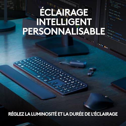 Detalle 2 de Logitech MX Keys S Clavier sans Fil – Gris, Rechargeable USB‑C