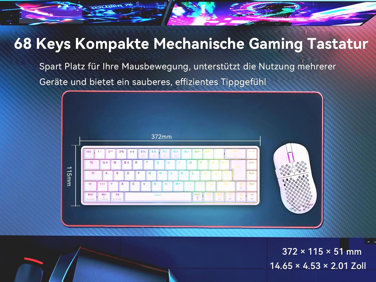 Thumbnail 6 de Dierya DK68 Kabellose Gaming Tastatur