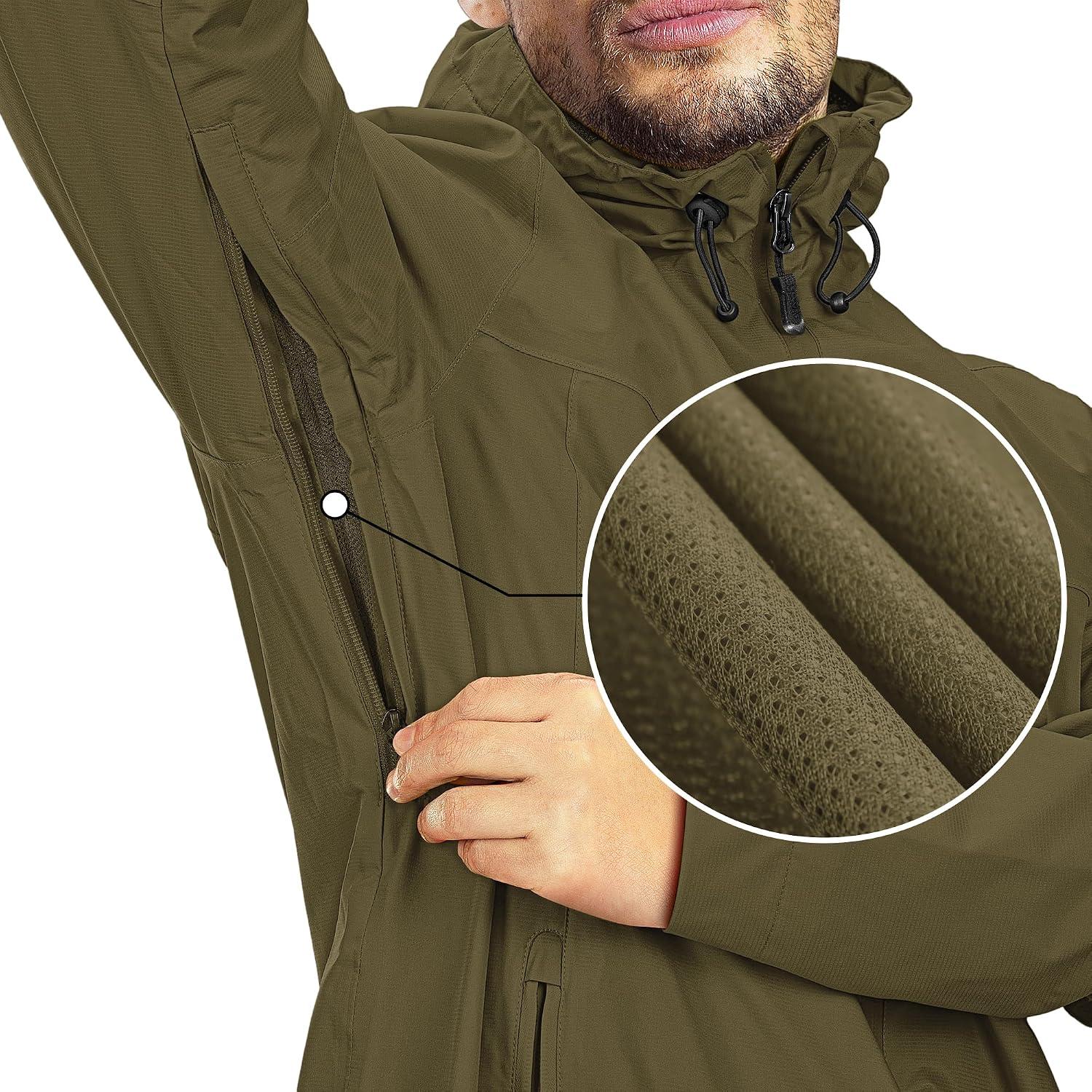 Detalle 2 de 33,000ft Regenjacke Herren, wasserdicht 8000