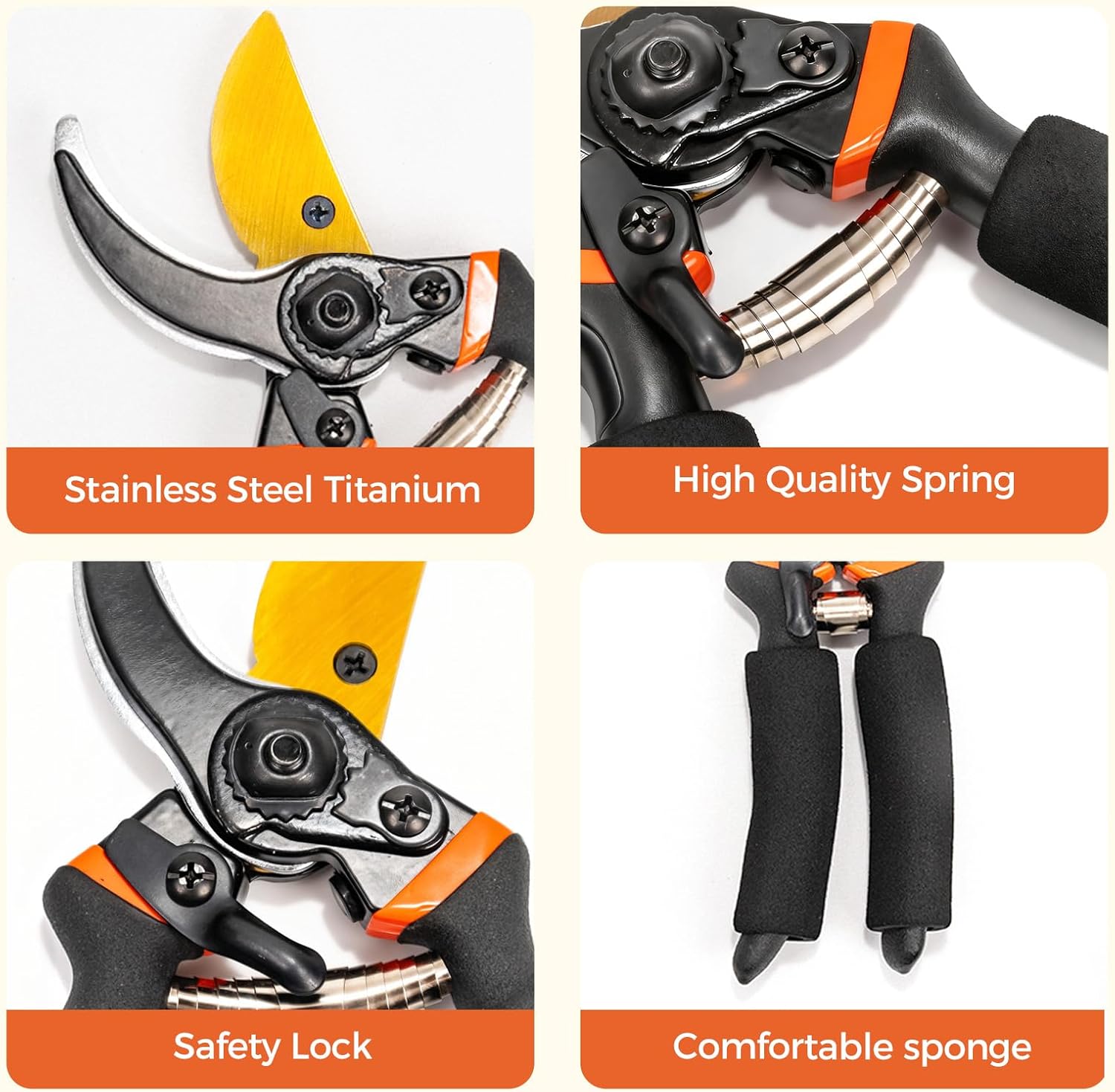 Detalle de Bamworld YLGJ-33 8-Inch Pruning Shears with Stainless Steel Blades