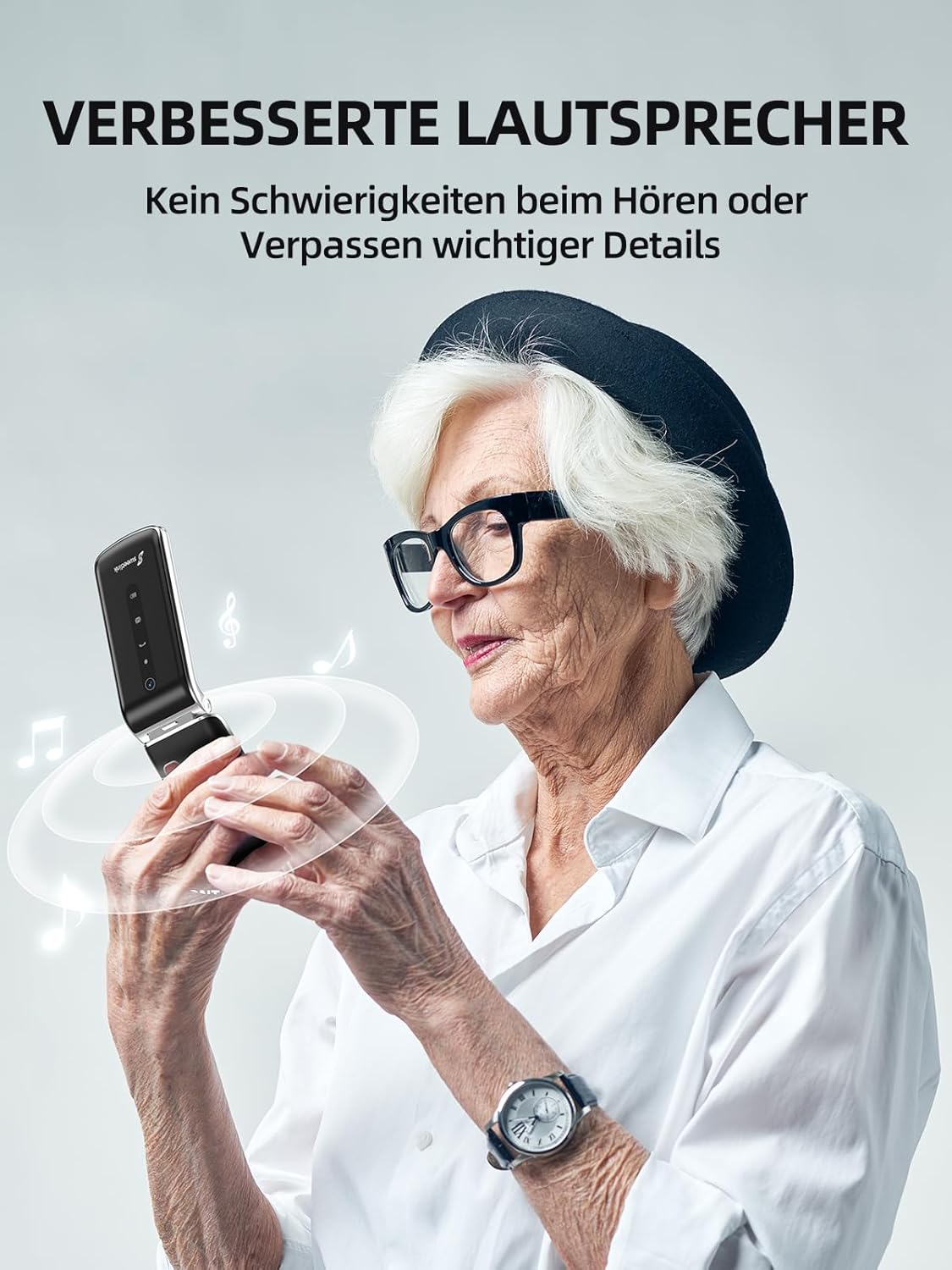 Thumbnail 3 de SweetLink F1 – Seniorenhandy Klapphandy ohne Vertrag mit Großtasten, 1000 mAh Akku und SOS-Taste