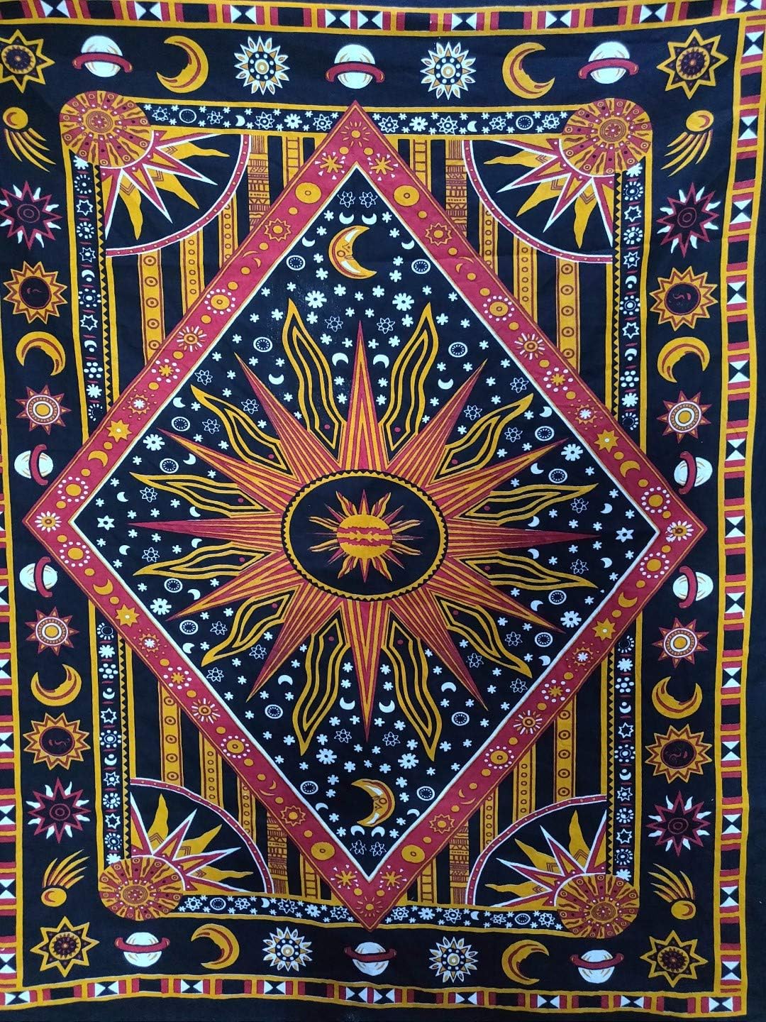Detalle de ICC Poster Wall Hanging Tapestries – Bohemian 70 x 100 cm (Orange)