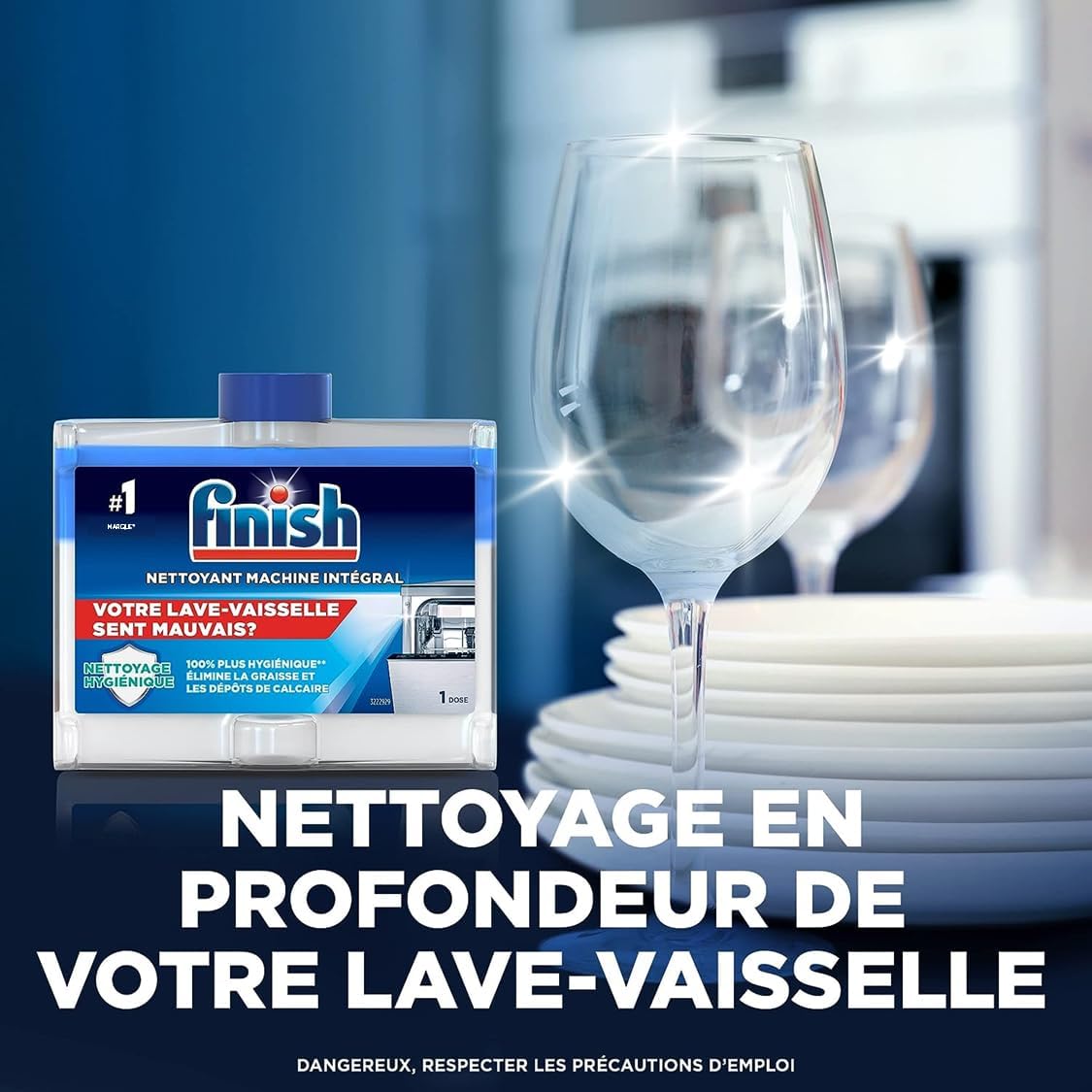 Detalle de Finish Nettoyant Machine Intégral – Lot de 4 x 250 ml pour lave-vaisselle