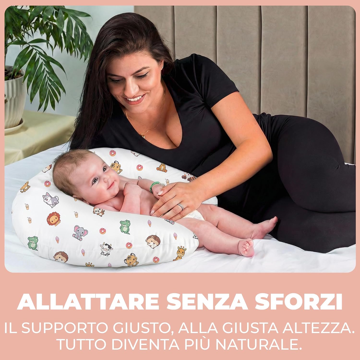 Detalle 2 de Cuscino allattamento e gravidanza ciambella in cotone 100%