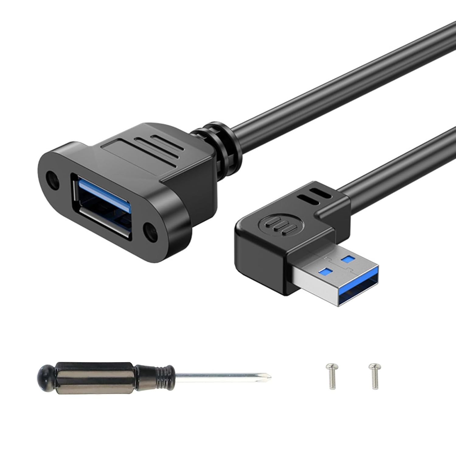 Detalle de MejaRizon USB 3.0 Panel Mount Kabel – USB-A Stecker auf Buchse, Bulkhead, 5 Gbps, inkl. Schraubendreher