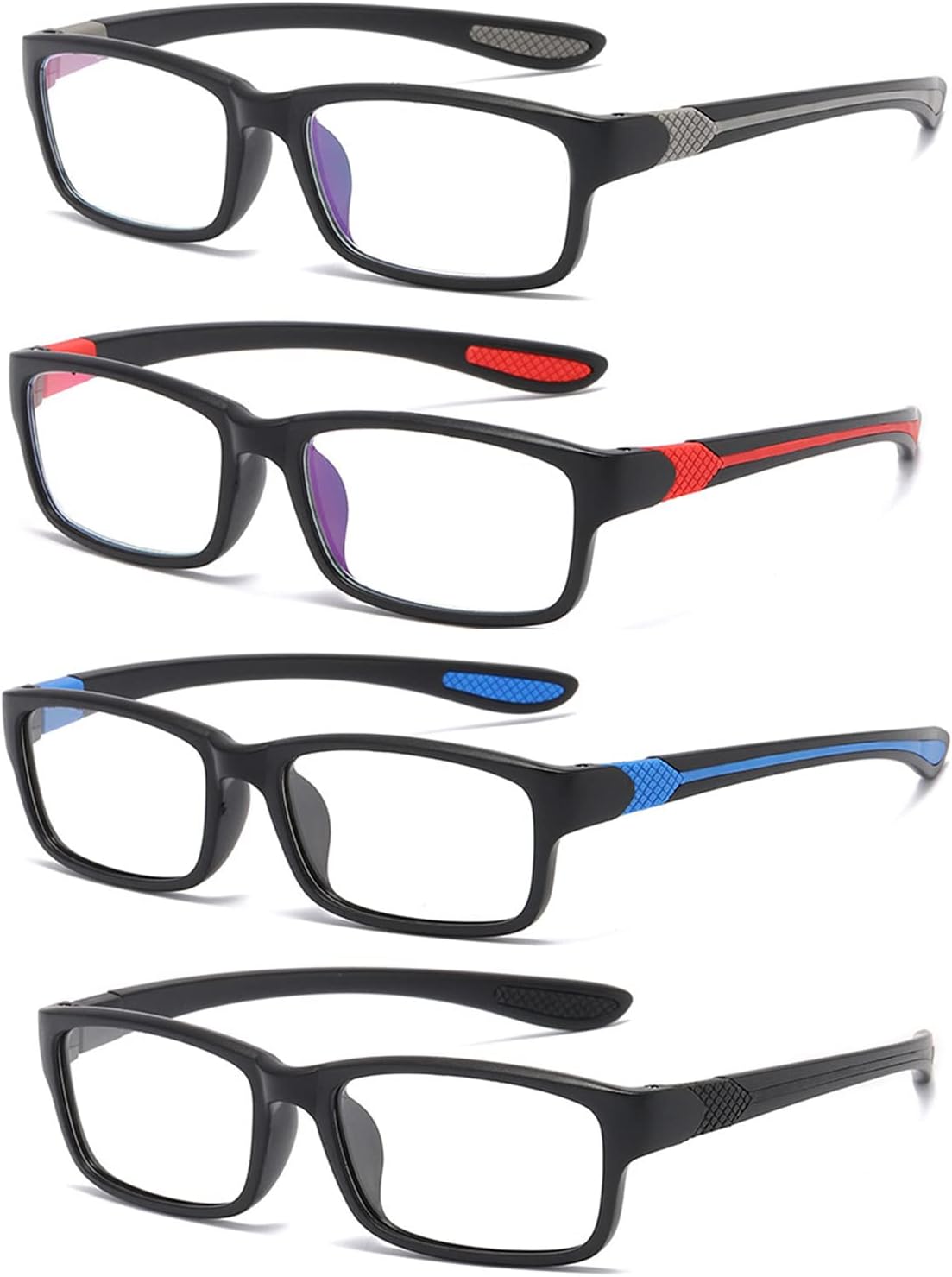 Eyglajdd 4 Pack TR90 Reading Glasses with Blue Light Blocking