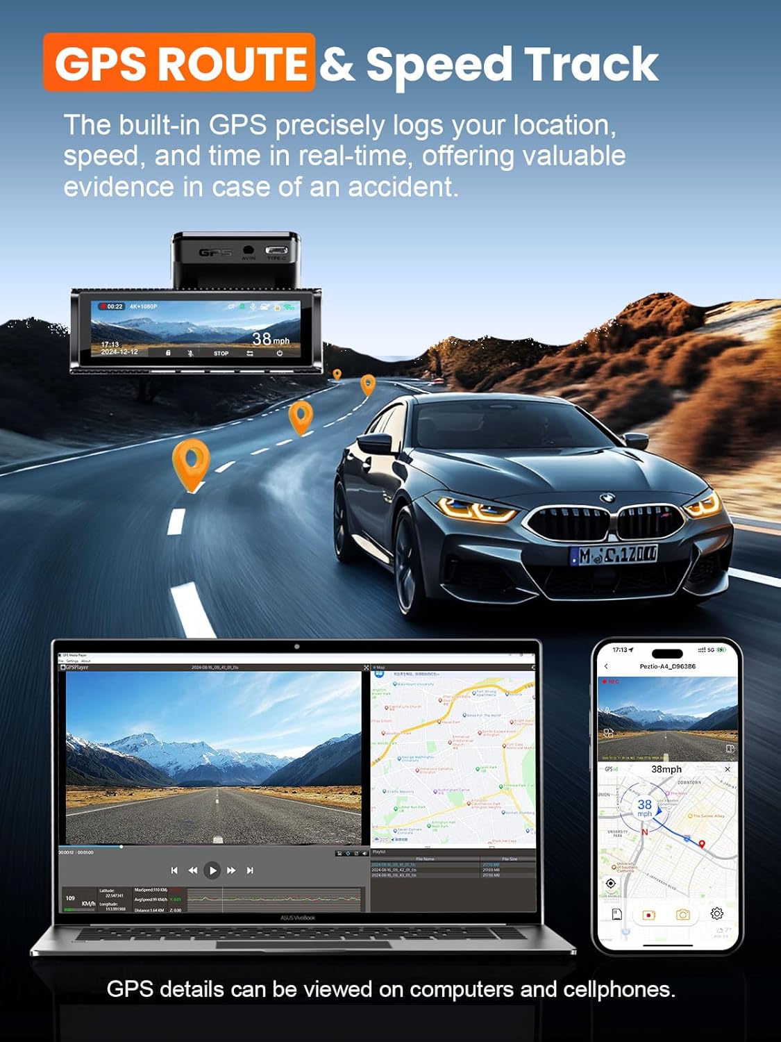 Thumbnail 4 de Affver 4K Dash Cam Front & Rear