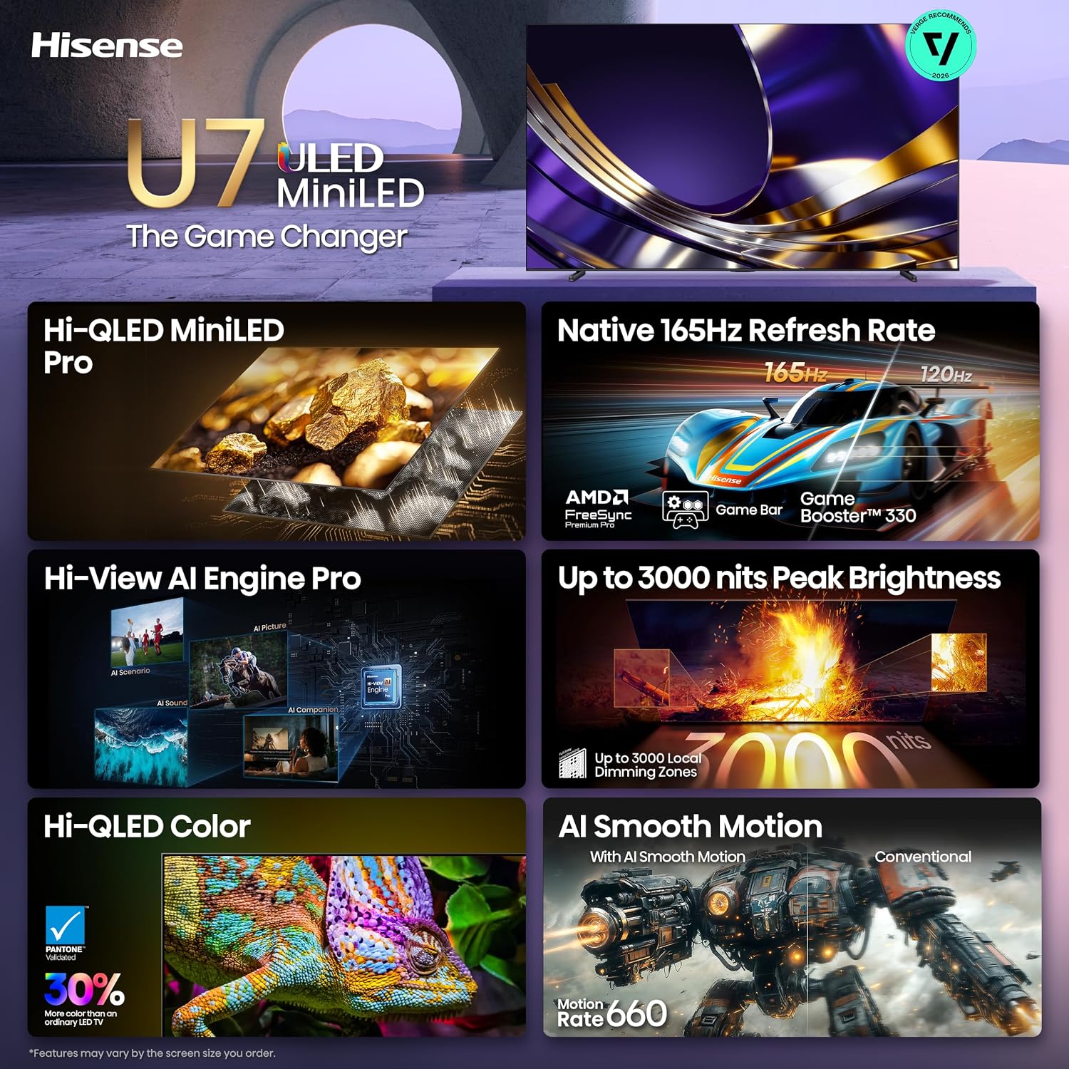 Detalle de Hisense Mini-LED TV, 100-inch