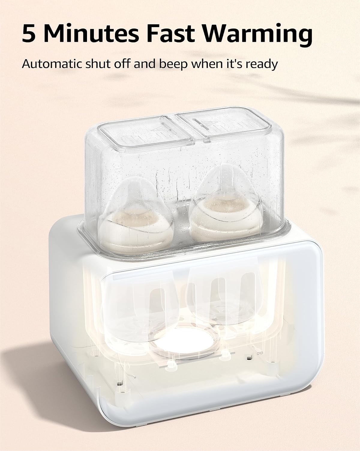 Thumbnail 2 de GROWNSY Fast Double Baby Bottle Warmer, 8-in-1 with Timer and Temperature Control