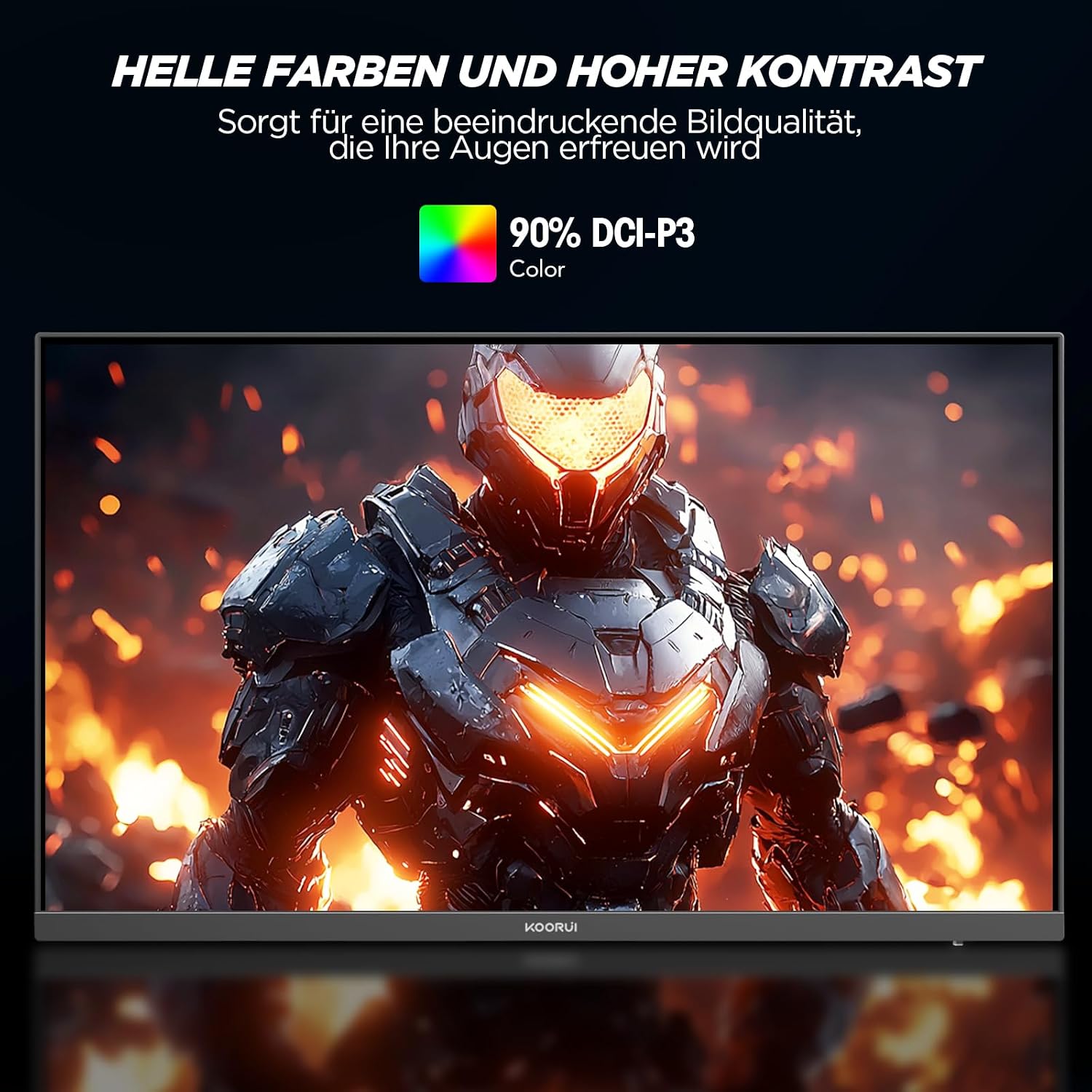Detalle de KOORUI Gaming Monitor 24 Zoll – 170 Hz, FHD, Adaptive Sync, HDMI 1.4