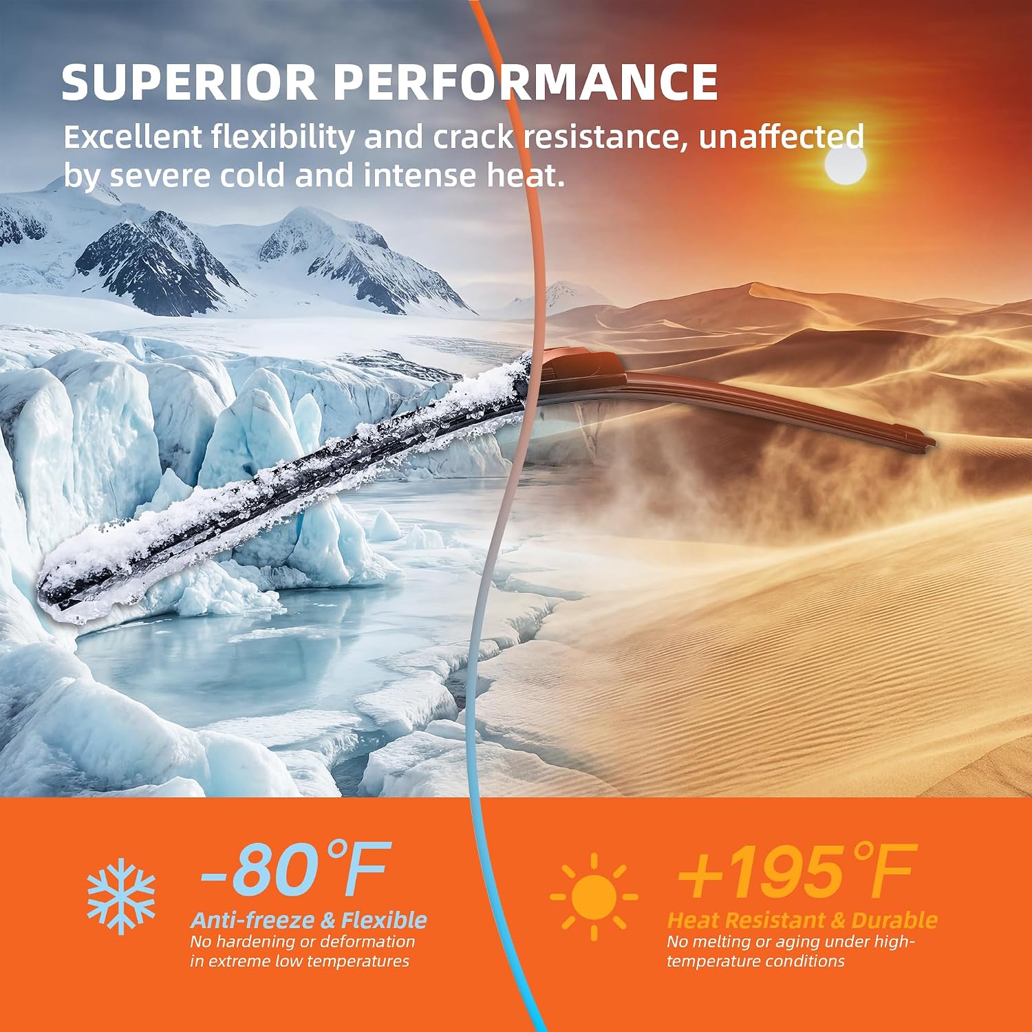 Thumbnail 5 de WOWIPER OEM 26"16" Silicone Wiper Blade Set of 2