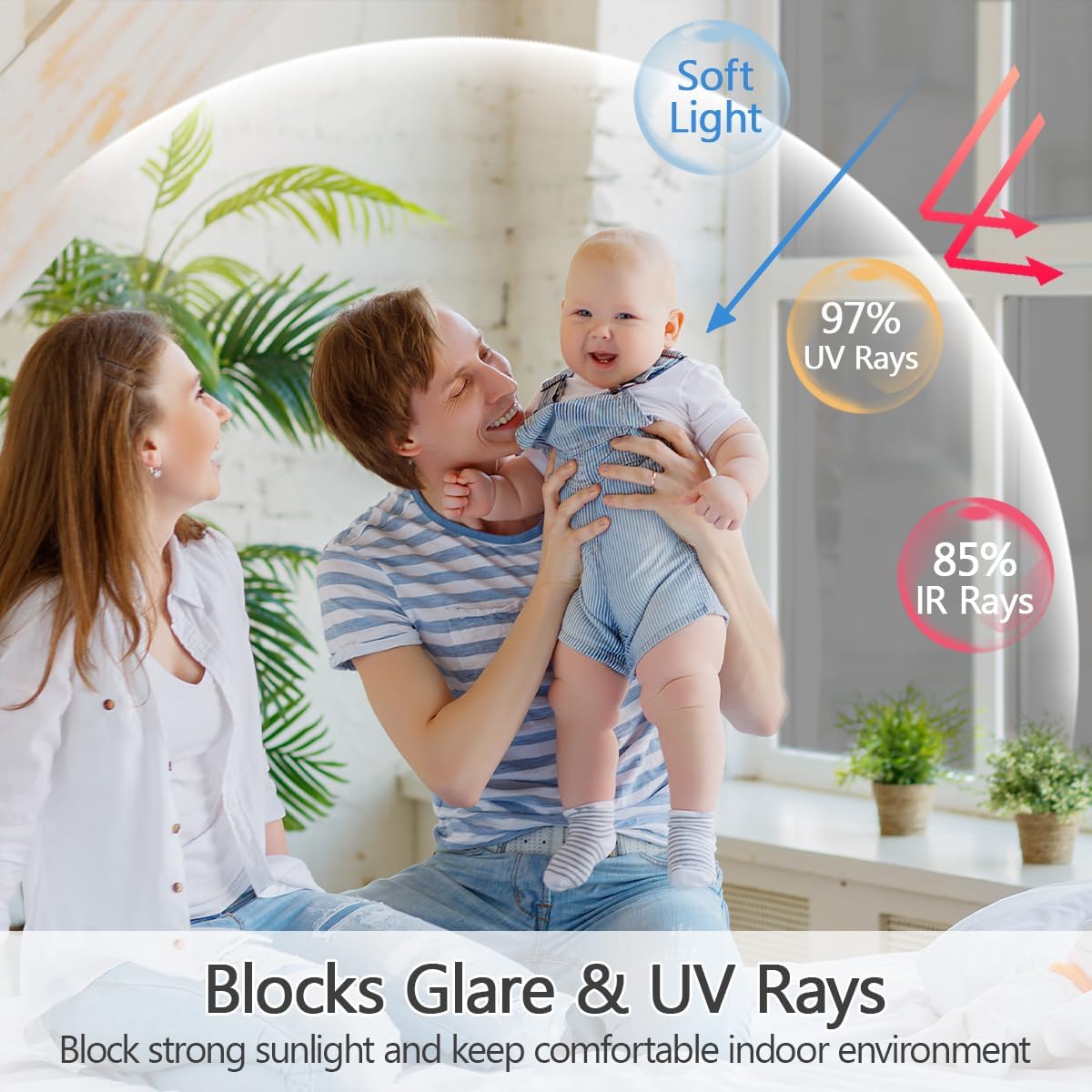 Thumbnail 1 de Zindoo One Way Privacy Film for Glass Windows, Reflective Mirror Tint (Silver) 59.5x400 cm