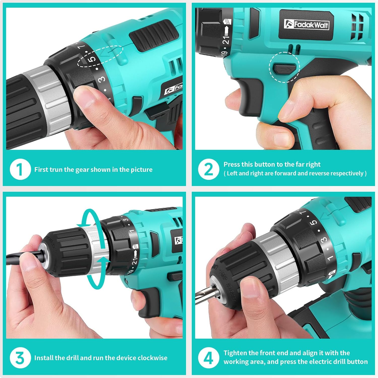 Thumbnail 4 de FADAKWALT Cordless Drill 20V