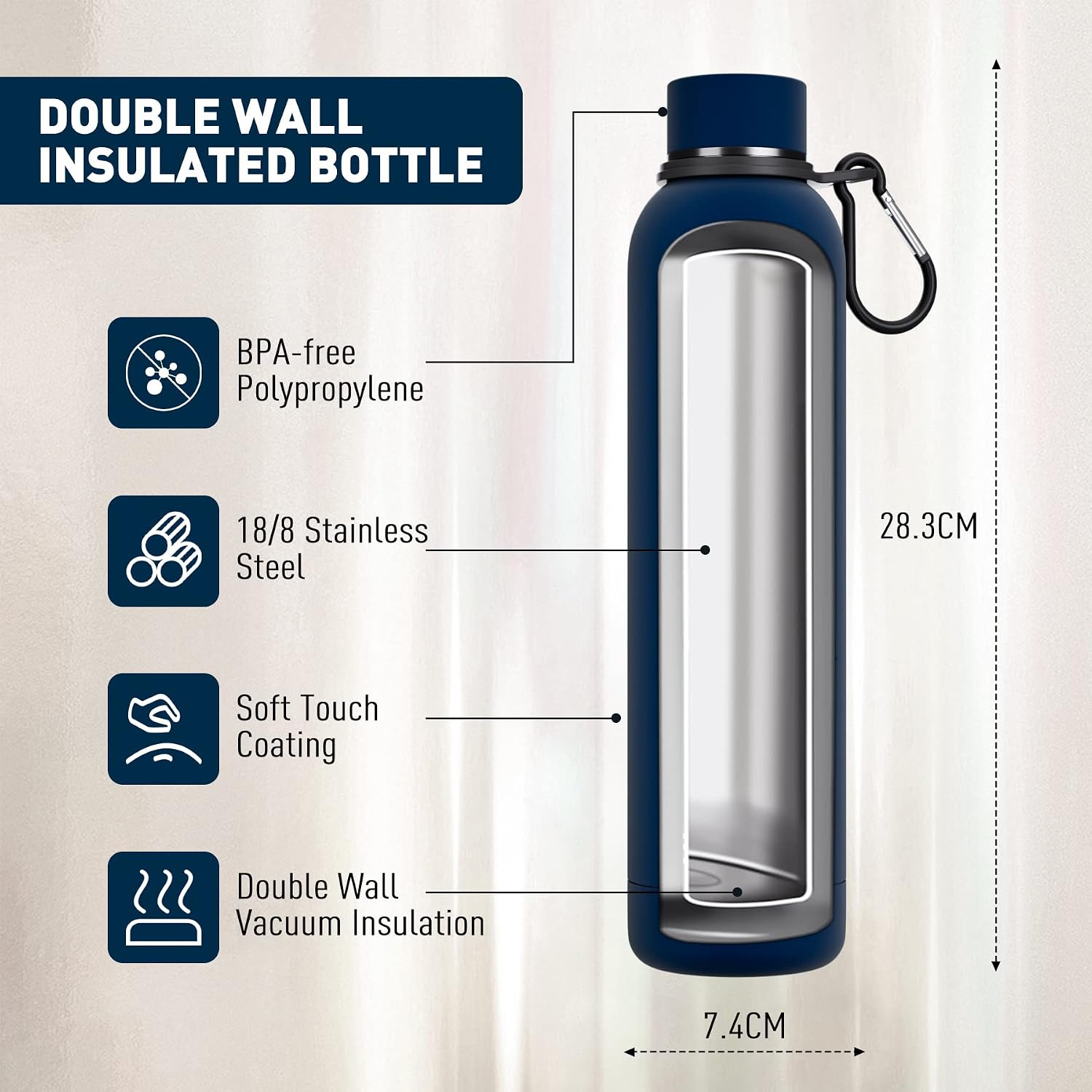 Detalle 2 de Exllena 750ml Insulated Bottle with Clip