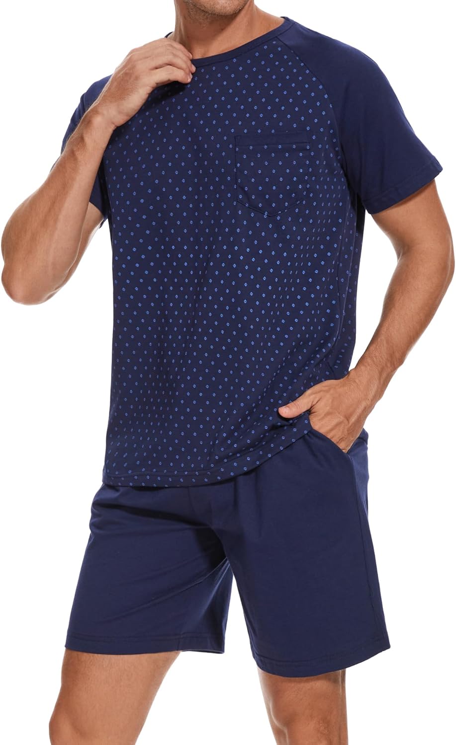 Thumbnail 3 de Winovia Herren Schlafanzug Kurz Baumwolle Rundhals – Pyjamaset Nightwear Sommer Shorty