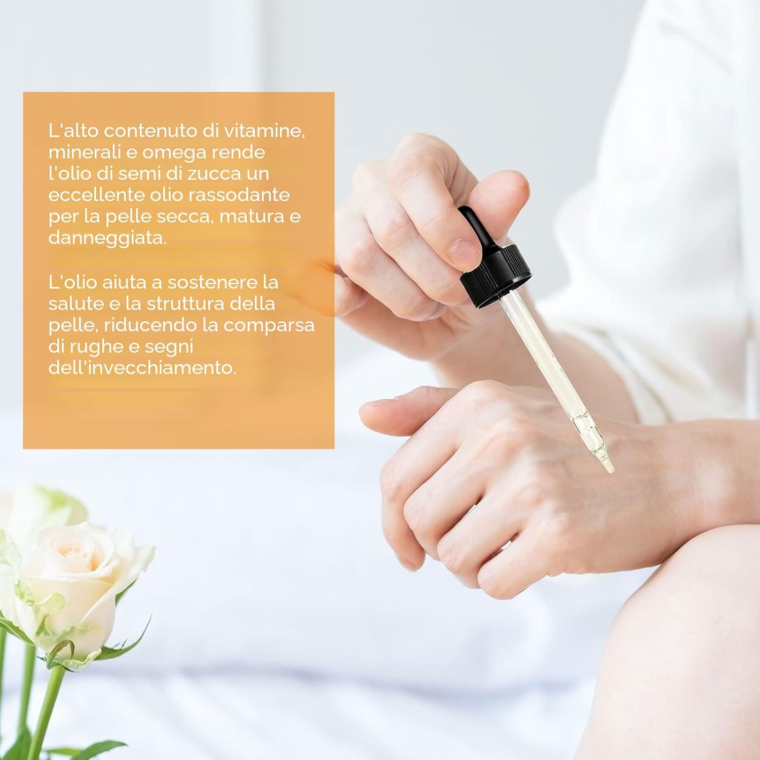 Detalle de Olio di Semi di Zucca Biologico per Capelli e Pelle | 60 ml, 100% puro