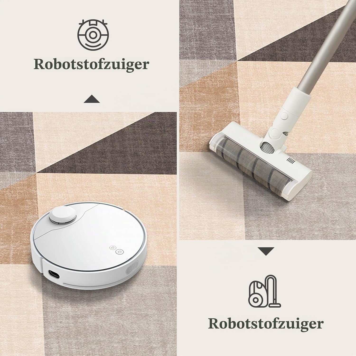 Detalle de HOMFINE vloerkleed 120 x 170 cm, bruin, 10 mm schuim en geometrisch patroon