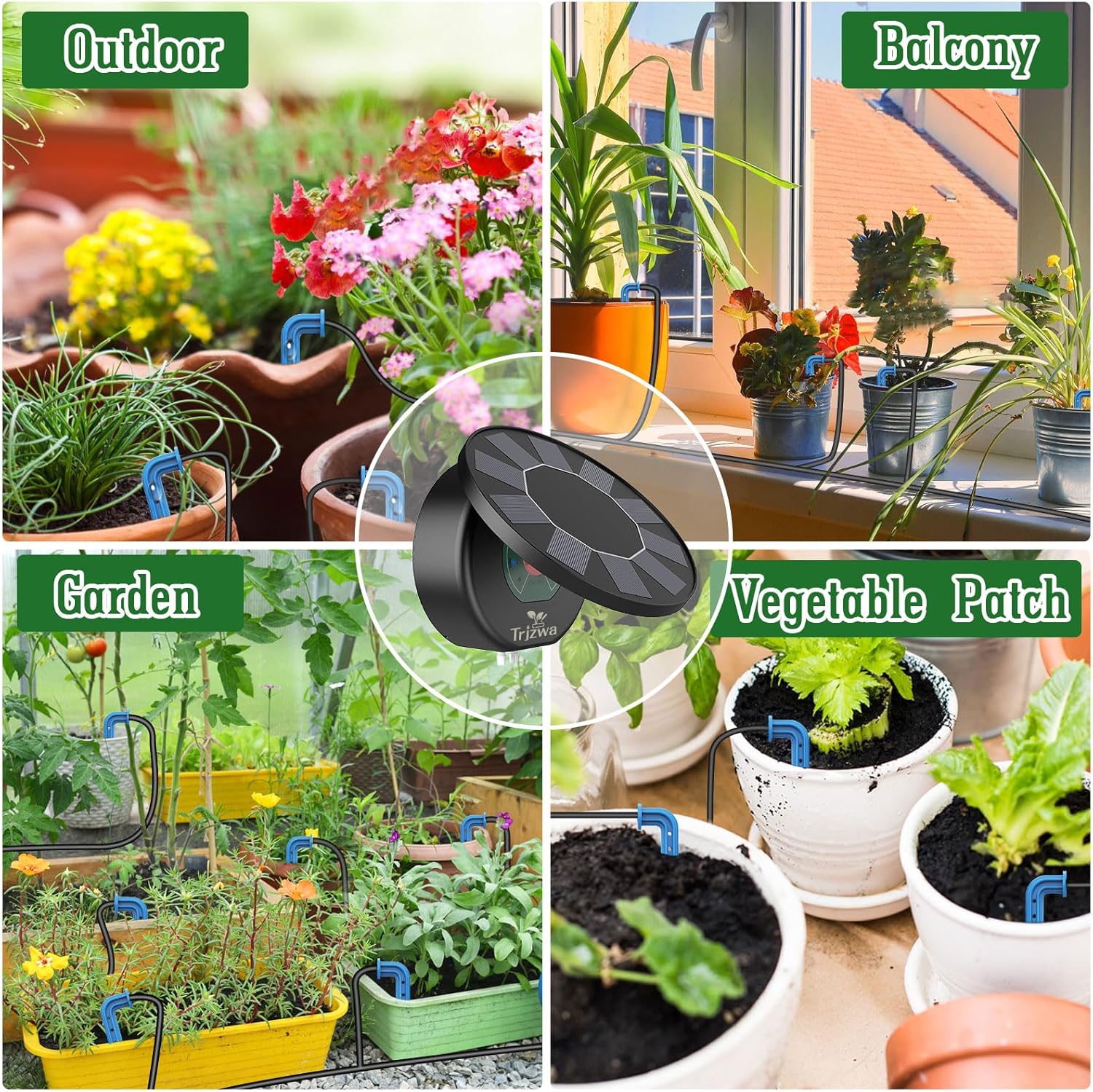Thumbnail 6 de TRJZWA Solar Irrigation System Kit with 9 Timing Modes and 10 Drippers