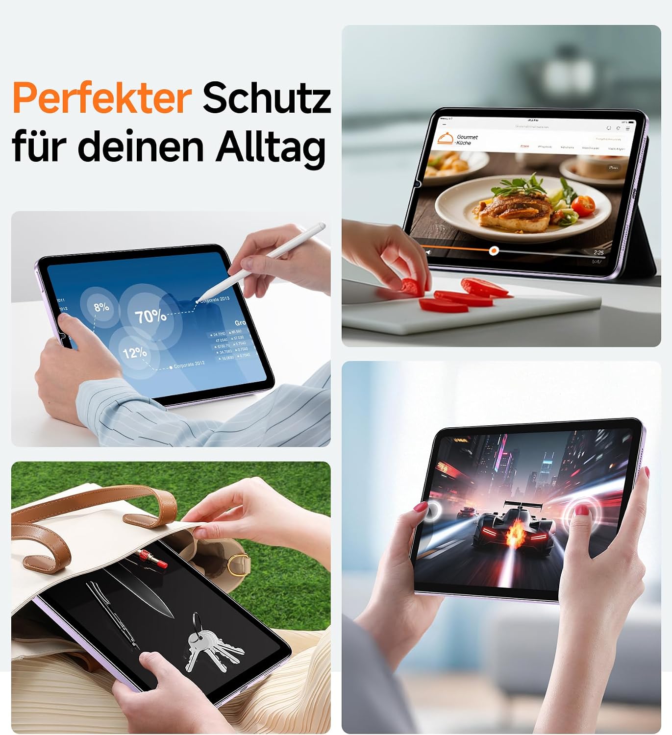 Detalle 2 de SMARTDEVIL 2er Schutzfolie aus gehärtetem Glas für iPad Air 5./4. Gen. 10,9" & iPad Pro 11" – Kratzfest, blasenfrei, ultrascharf