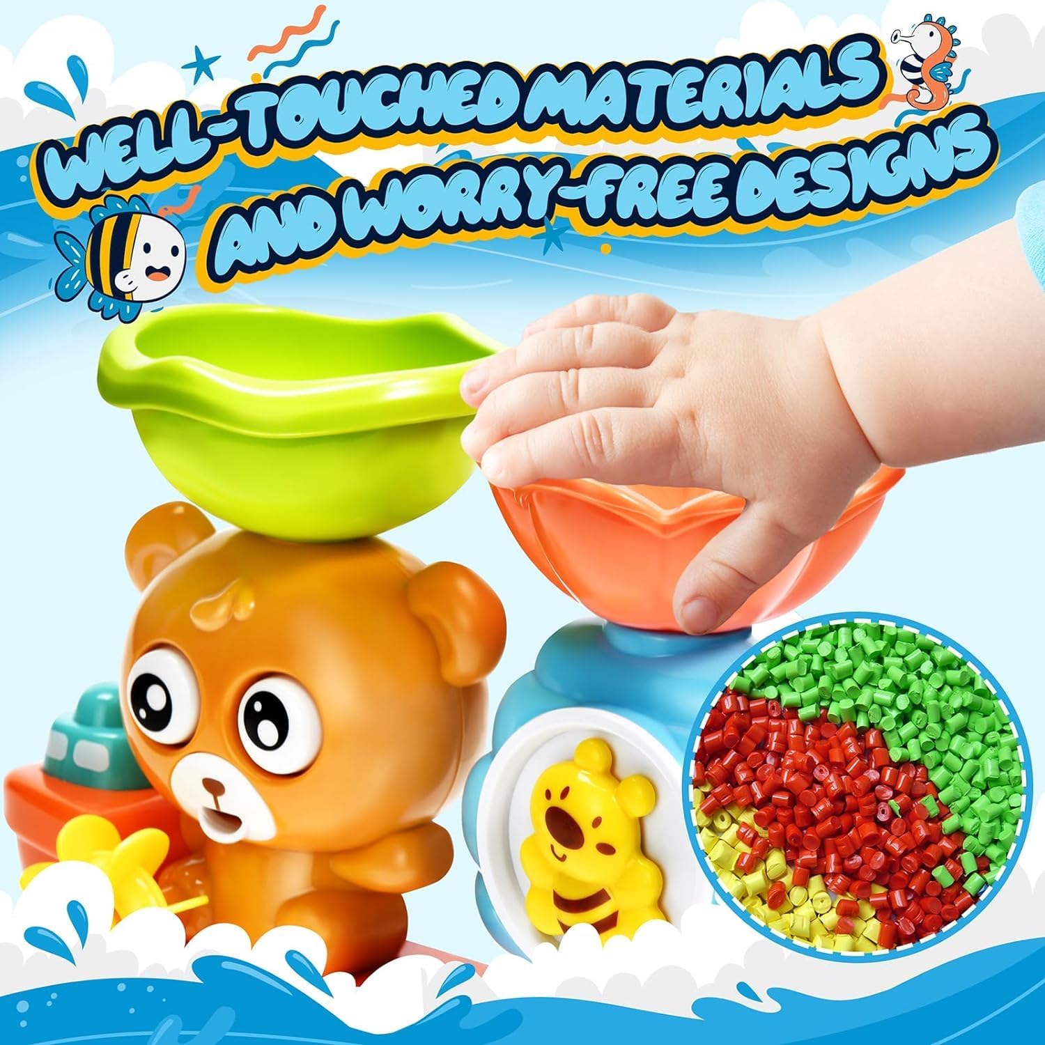 Thumbnail 6 de Jovicos Baby Badespielzeug – Bär und Biene Badewannenspielzeug für Kleinkinder ab 1 Jahr