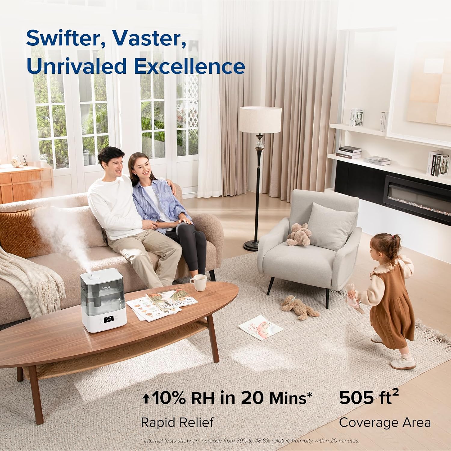 Detalle de Levoit Classic300S Smart Cool-Mist Humidifier, 6 L Top-Fill, Up to 60-Hour Runtime