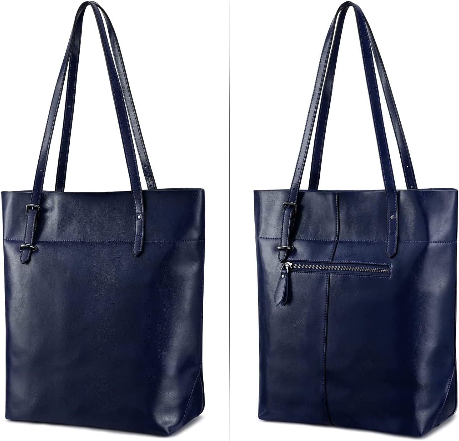 Thumbnail 6 de S-ZONE Sac à main vintage en cuir de vache fendu, grande capacité