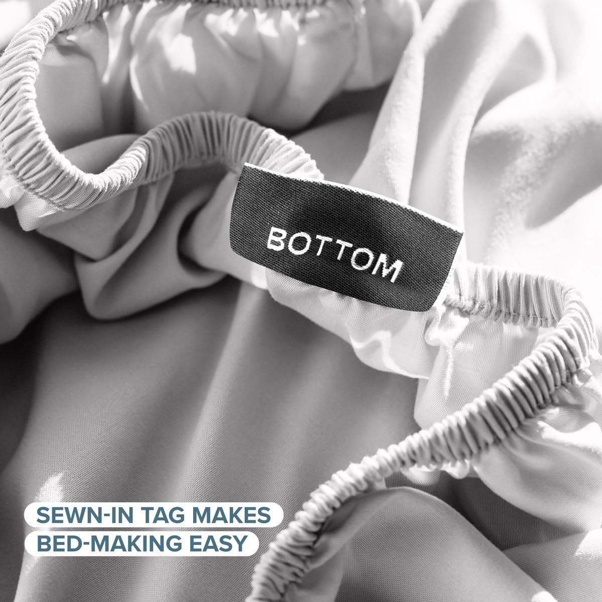 Detalle de Bare Home 1800 Ultra-Soft Twin XL Sheet Set, Microfiber, Light Gray, Deep Pockets