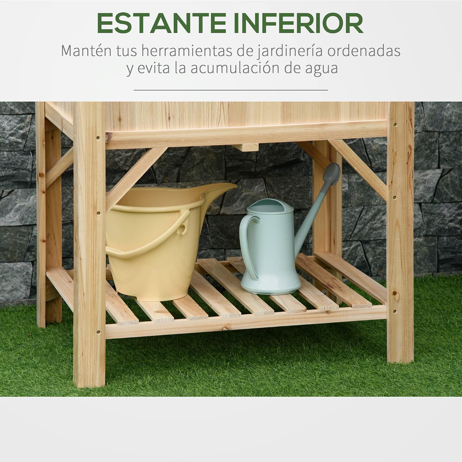 Detalle 2 de Outsunny Huerto Urbano Elevado de Madera