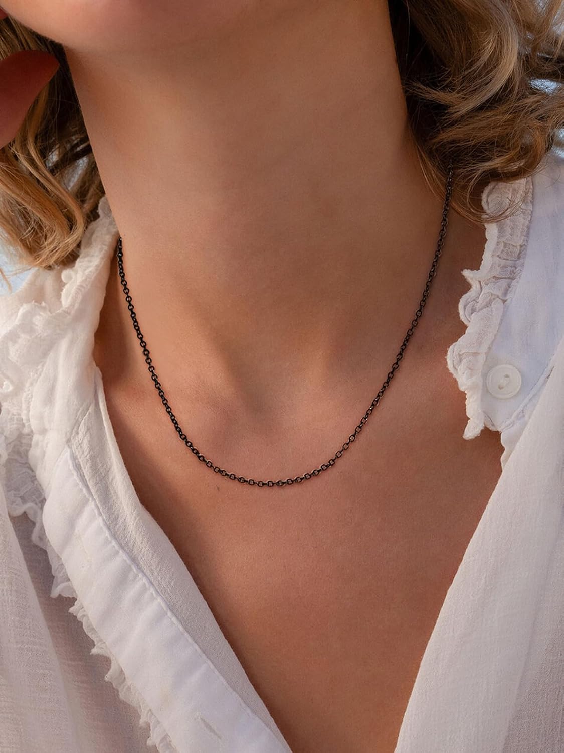 Detalle 2 de FOCALOOK Chaîne Collier Rolo 45cm 1,4mm