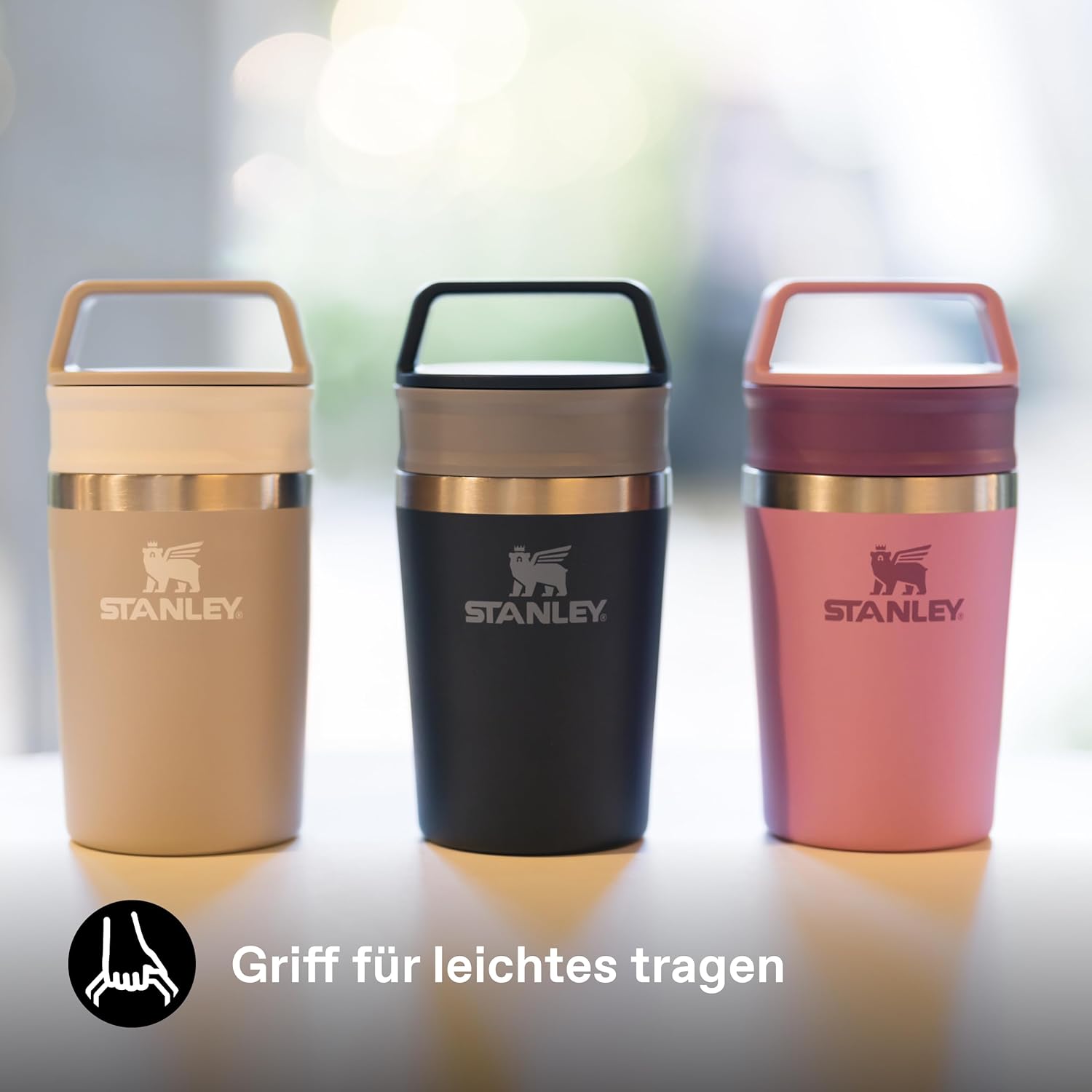 Detalle de STANLEY 1913 Cafe Kaffeebecher To Go 0.23L – Lilac: robust, spülmaschinenfest und mit Tragegriff