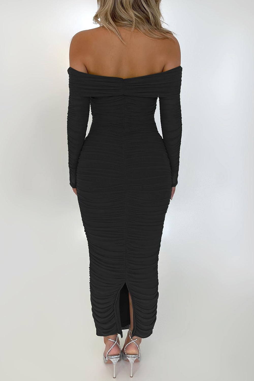 Detalle 2 de PRETTYGARDEN Fall Off The Shoulder Maxi Dress