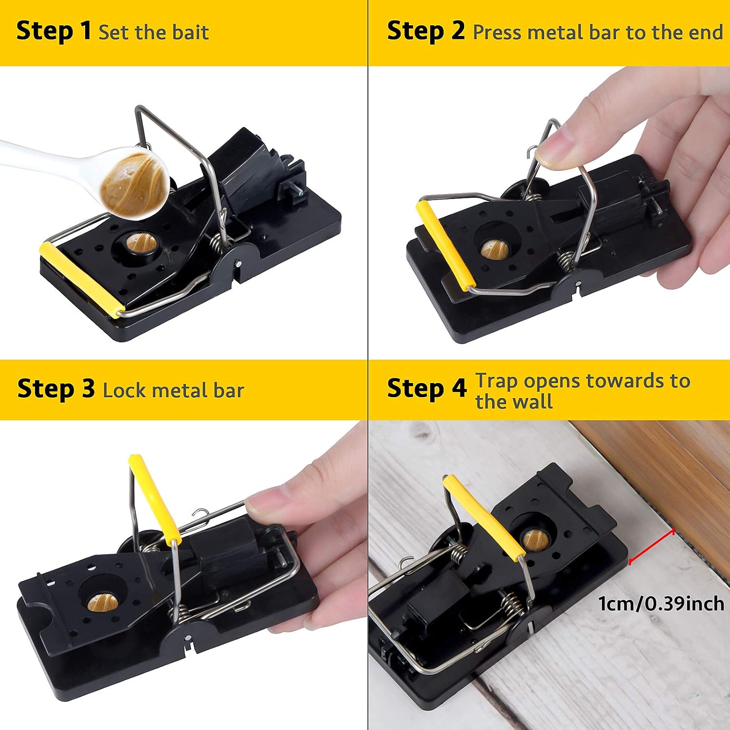 Thumbnail 5 de Trisiki Mouse Trap 6-pack reusable snap traps 🐭