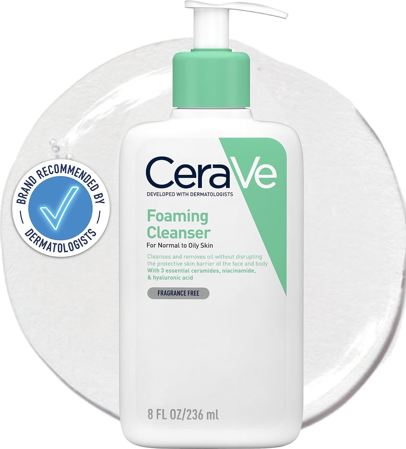 Detalle de CeraVe Foaming Cleanser with Niacinamide for Normal to Oily Skin – 236ml