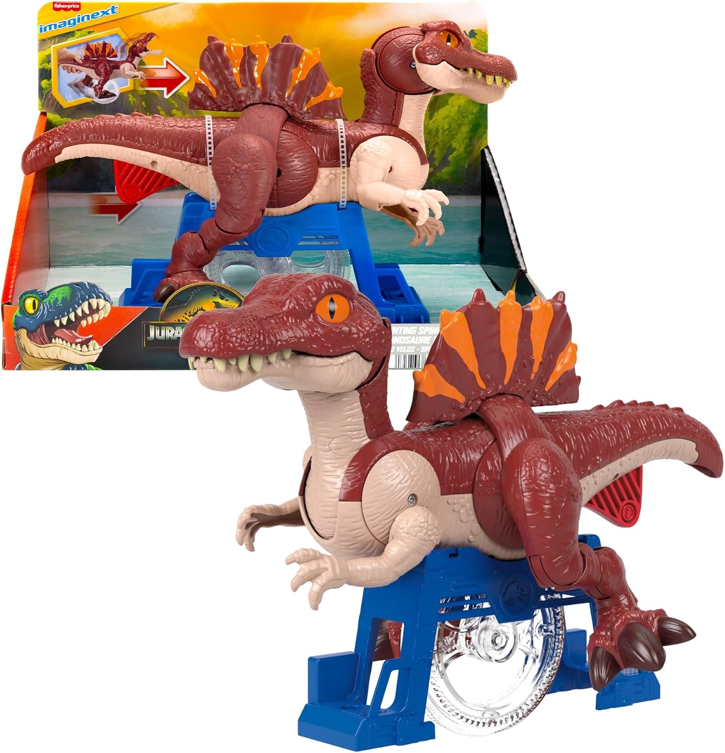 Detalle de Fisher-Price Imaginext Jurassic World: Die Wiedergeburt – Sprintender Spinosaurus, ca. 23 cm (JFR24)