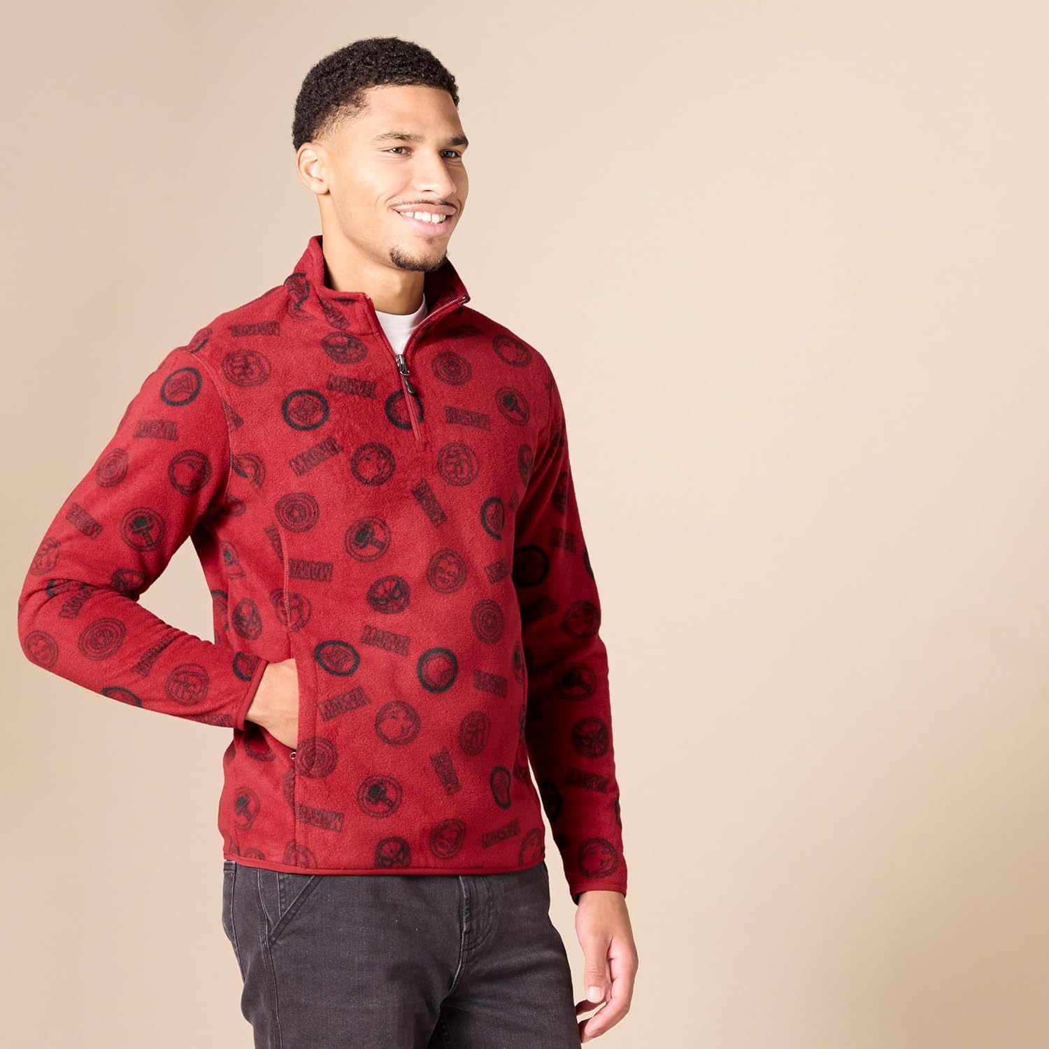 Thumbnail 1 de Amazon Essentials Disney | Marvel | Star Wars Men's Polar Fleece Quarter-Zip Mock Jacket