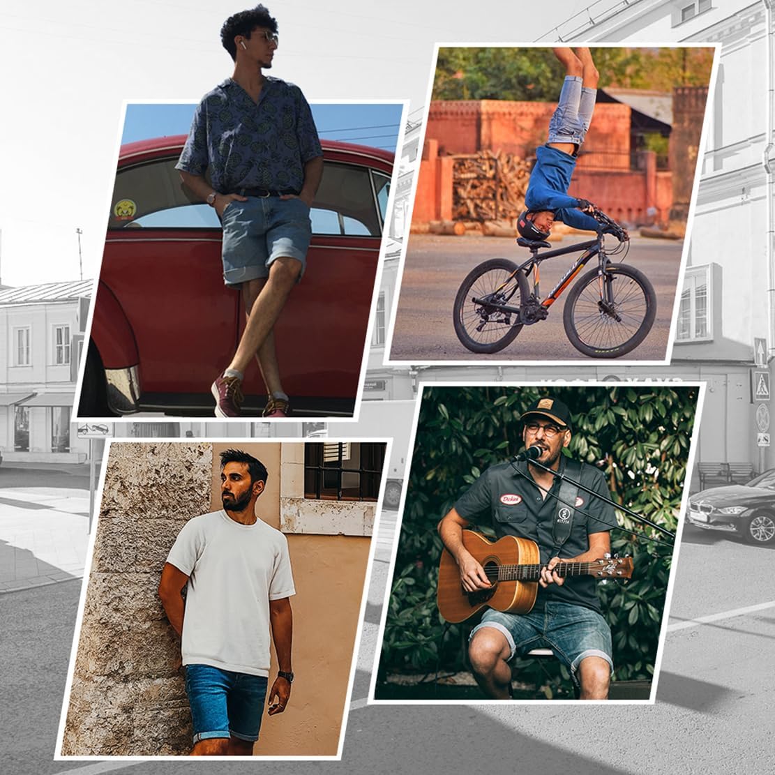 Detalle de ZOXOZ heren-jeansshort in stretchdenim, bermudamodel voor de zomer