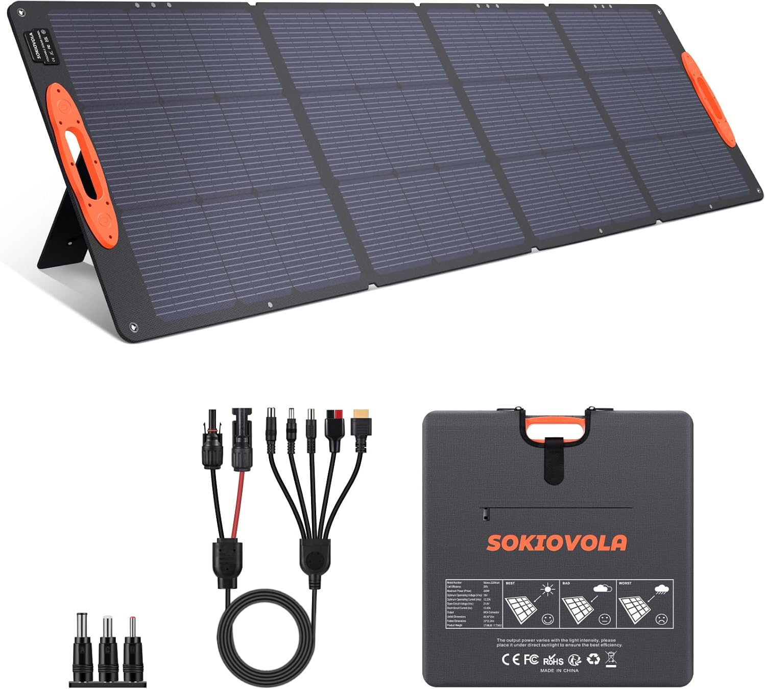 Detalle de SOKIOVOLA N-Type 16BB 220W Portable Solar Panel