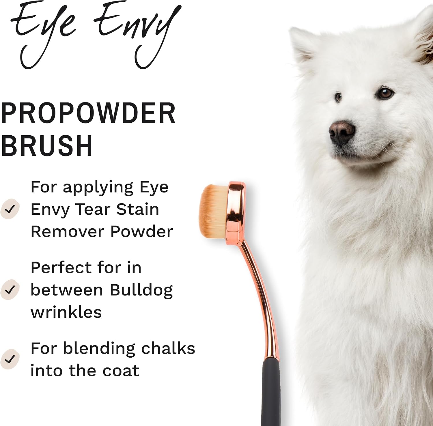 Detalle 2 de Eye Envy ProPowder Applicator Brush 小型犬・猫向け涙やけパウダーブラシ、ナイロン毛・洗浄可能