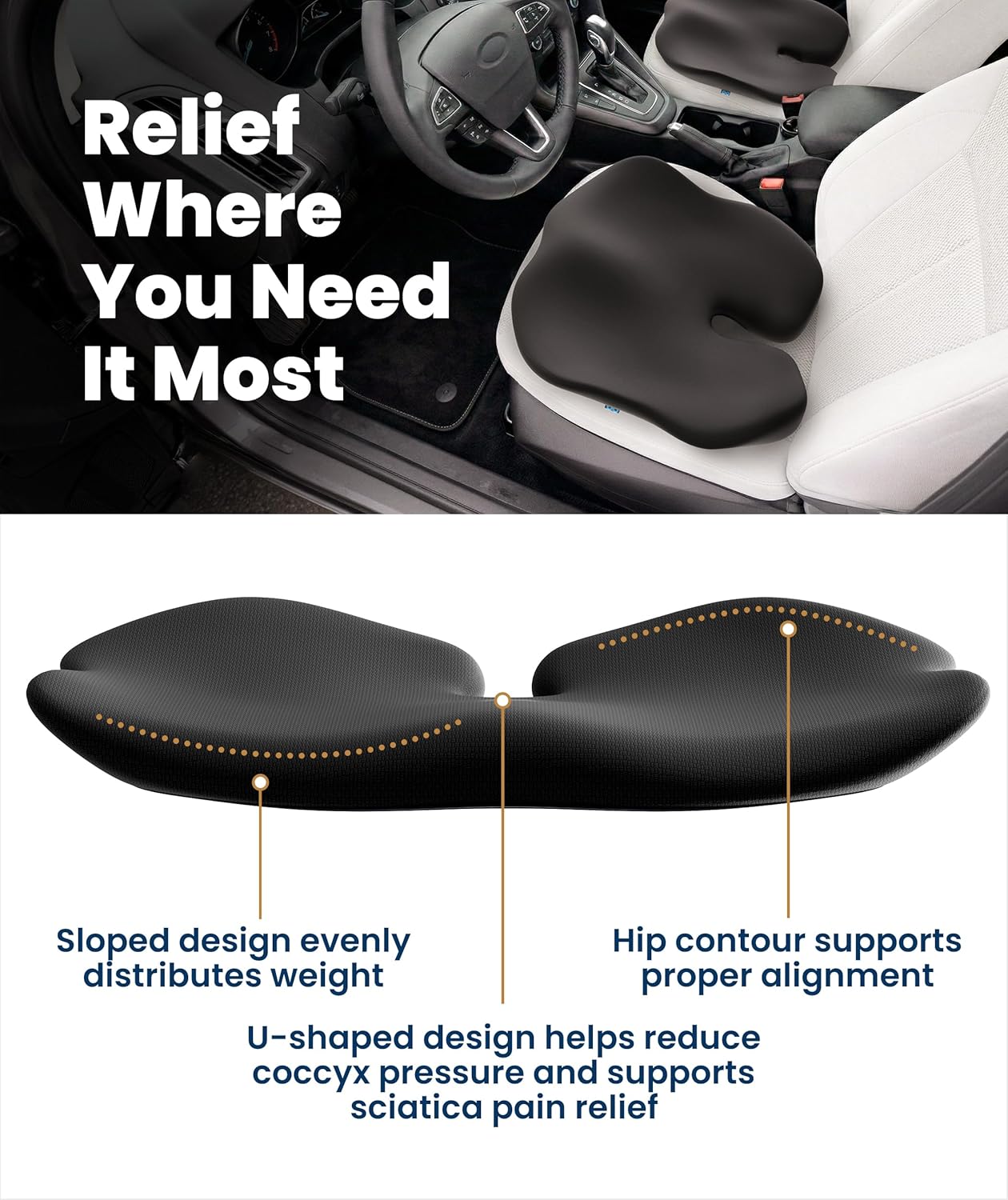 Thumbnail 2 de Everlasting Comfort Car Seat Cushion for Driving