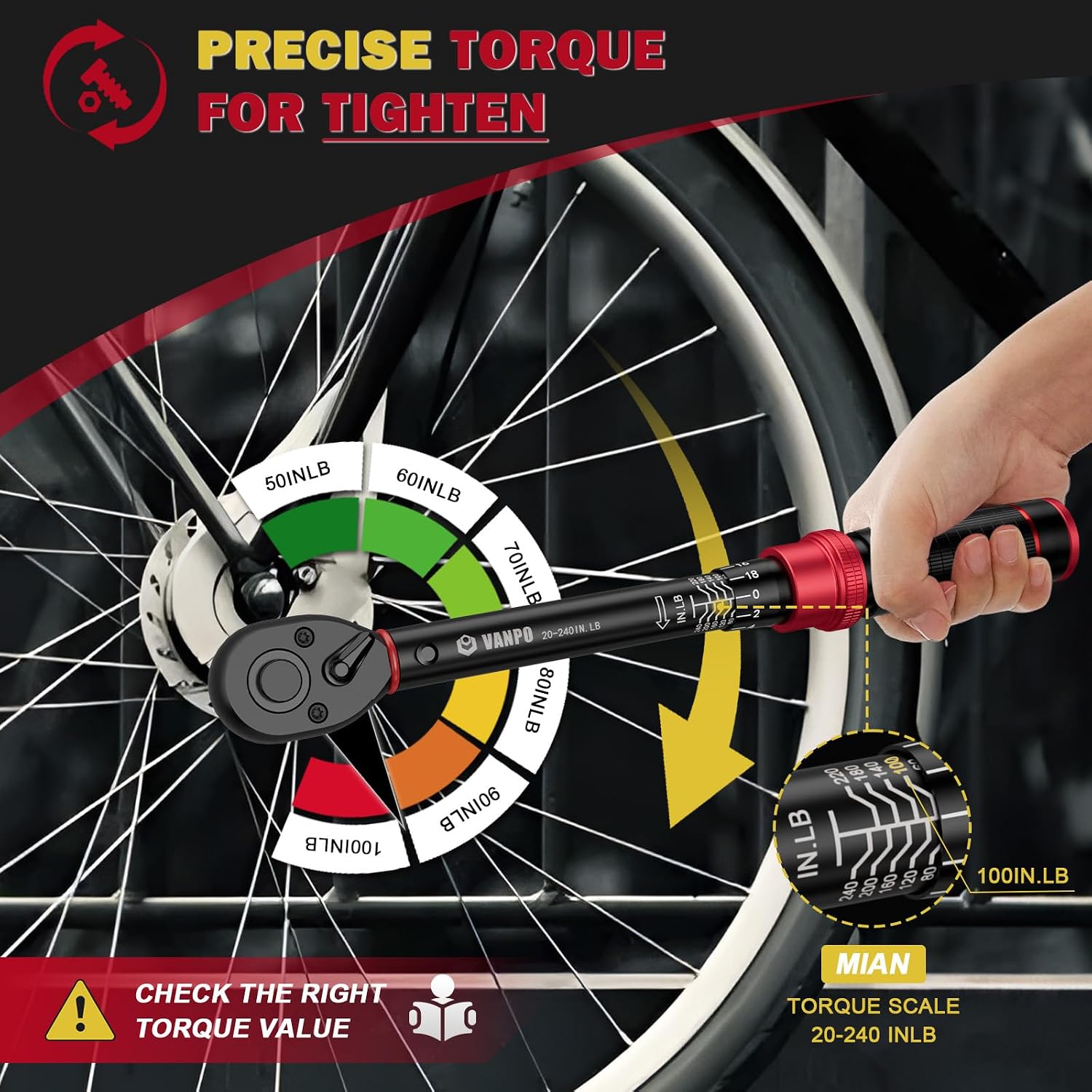 Detalle 1 de VANPO Torque Wrench 20-240 in-lb