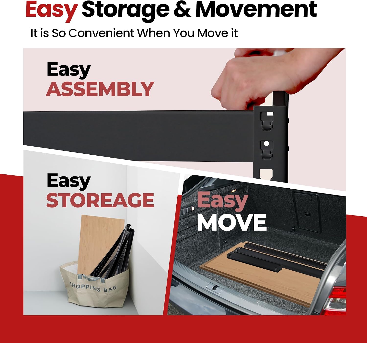 Thumbnail 6 de HOMEDANT US-SSBBM9-120-045-180-5S-1Pack 5-Tier Metal Shelving Unit, Black