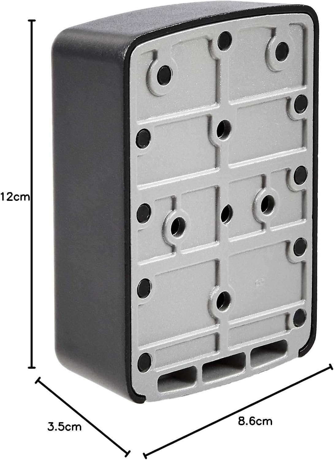 Detalle de Amazon Basics Wall Mounted Key Storage Box with Combination Lock (Black) 3.5 x 8.6 x 12 cm